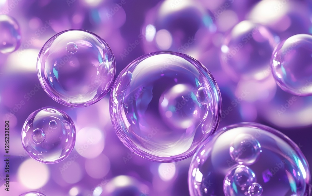 Hyper-detailed macro of rich purple soap bubbles forming intricate organic shapes with light reflections Hyper-detailed macro of rich purple soap bubbles forming intricate organic shapes with light reflections