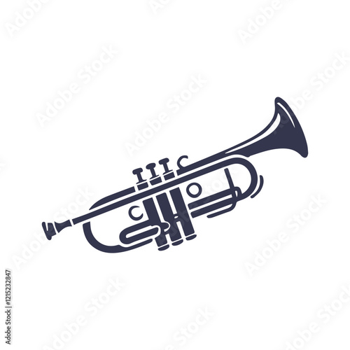 Elegant Brass Trumpet Silhouette Design