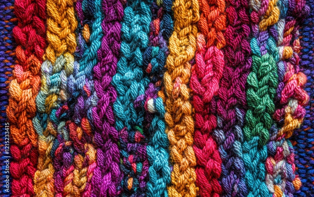 Knitted fabric with visible yarn loops, soft and detailed texture Knitted fabric with visible yarn loops, soft and detailed texture