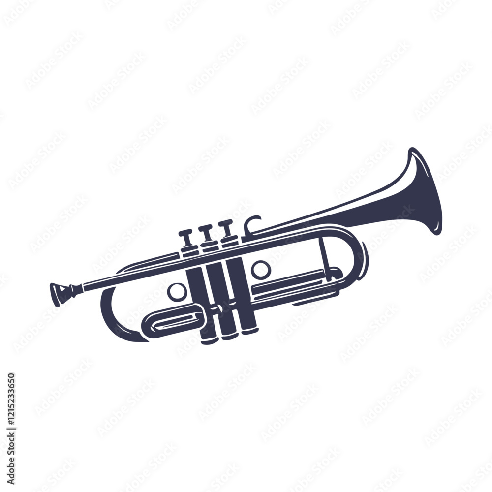 Naklejka premium Classic Trumpet Silhouette Vector