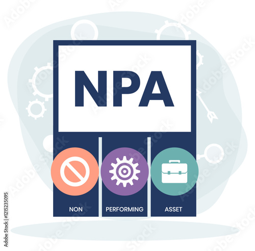 NPA - non performing asset. acronym business concept. vector illustration concept with keywords and icons. lettering illustration with icons for web banner, flyer, landing page, presentation