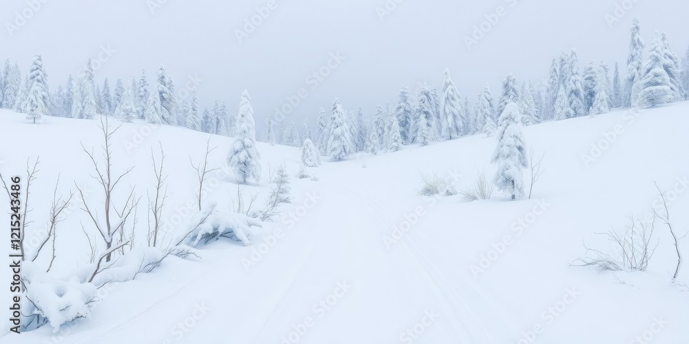 Empty winter wonderland with no signs of human presence, empty winter wonderland, , frosty environment Empty winter wonderland with no signs of human presence, empty winter wonderland, , frosty environment