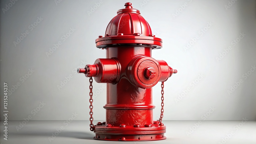 Red Fire Hydrant Isolated on White Background - Stock Photo Red Fire Hydrant Isolated on White Background - Stock Photo