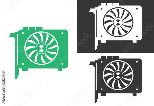 graphic card vector silhouette black and white
