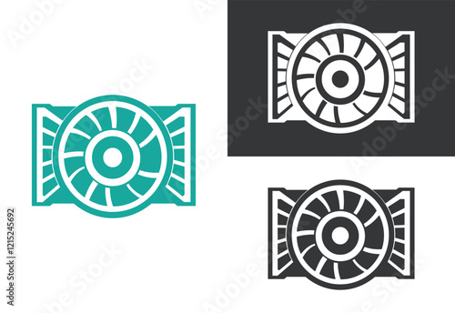 graphic card vector silhouette black and white