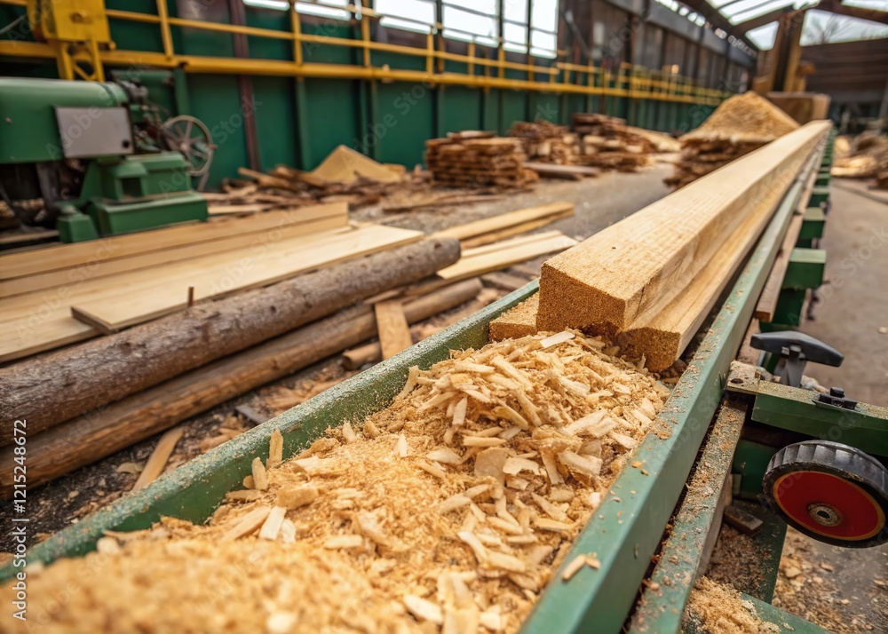Macro Shot: Wood Chips & Sawdust in a Lumber Mill Macro Shot: Wood Chips & Sawdust in a Lumber Mill