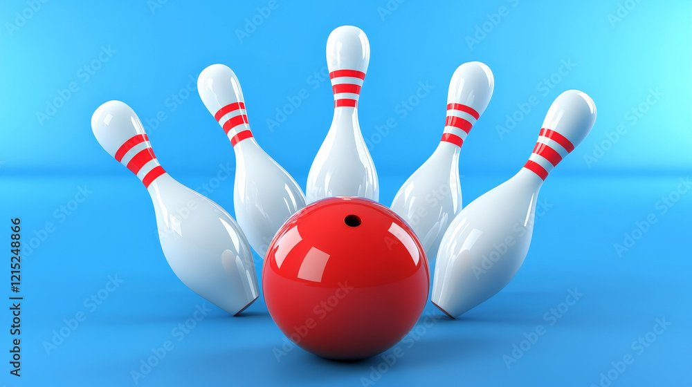 A dynamic stock photo capturing the moment a bowling ball strikes the pins A dynamic stock photo capturing the moment a bowling ball strikes the pins