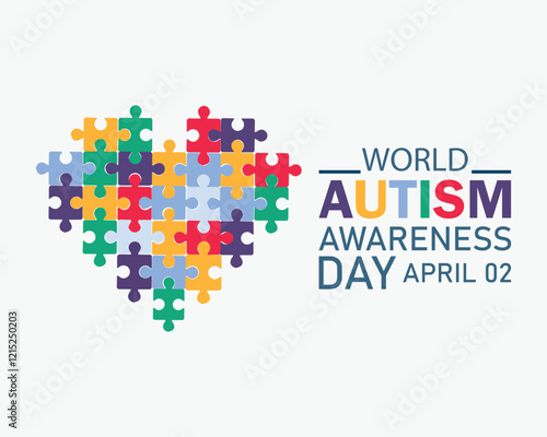 Vector illustration on the theme of World Autism awareness day observed each year on April 2nd across the globe.
