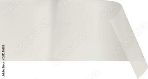 White glossy cellophane tape creating a protective layer with realistic wrinkles and shadows, ideal for adding a touch of realism to designs