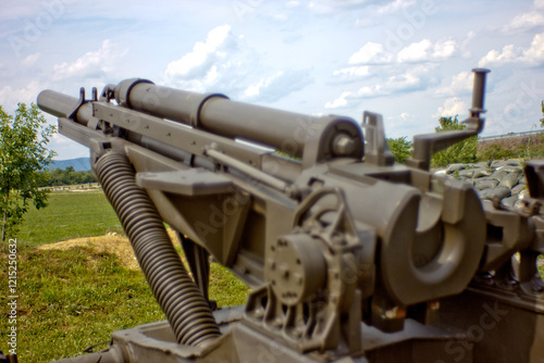 Machine Gun On Outdoor Stand 0006