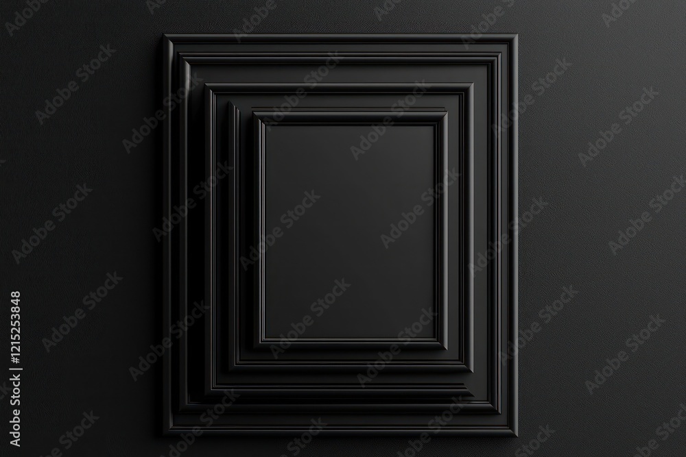 Refinement and clean lines in this black 3D frame on a gradient.
