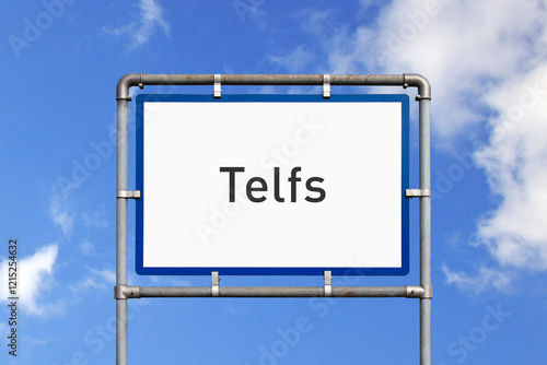 Ortseinfahrt, Schild, Marktgemeinde Telfs, Österreich, (Symbolbild) photo