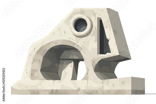 brutalist style monument isolated illustration