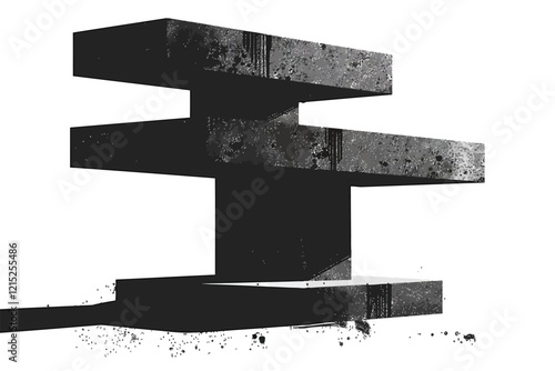 brutalist style monument isolated illustration