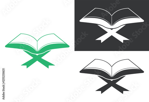Holy Quran silhouette vector illustration