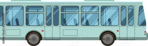 Light green city bus navigating urban streets, serving as a public transport vehicle for passengers, embodying the essence of city travel and modern urban mobility