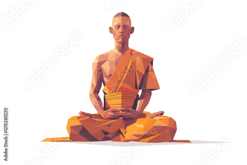 man monk isolated illustration