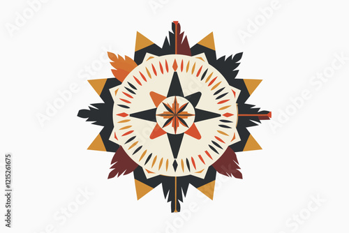 Native American Medicine Wheel isolated illustration