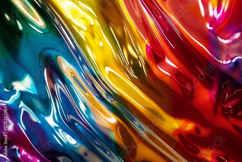 Image of Holographic iridescent effect dry paint surface. Texture for background usage