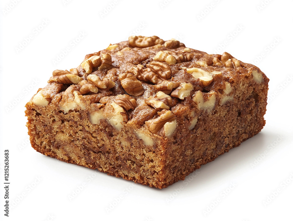 Delicious walnut cake served in a cozy setting Delicious walnut cake served in a cozy setting