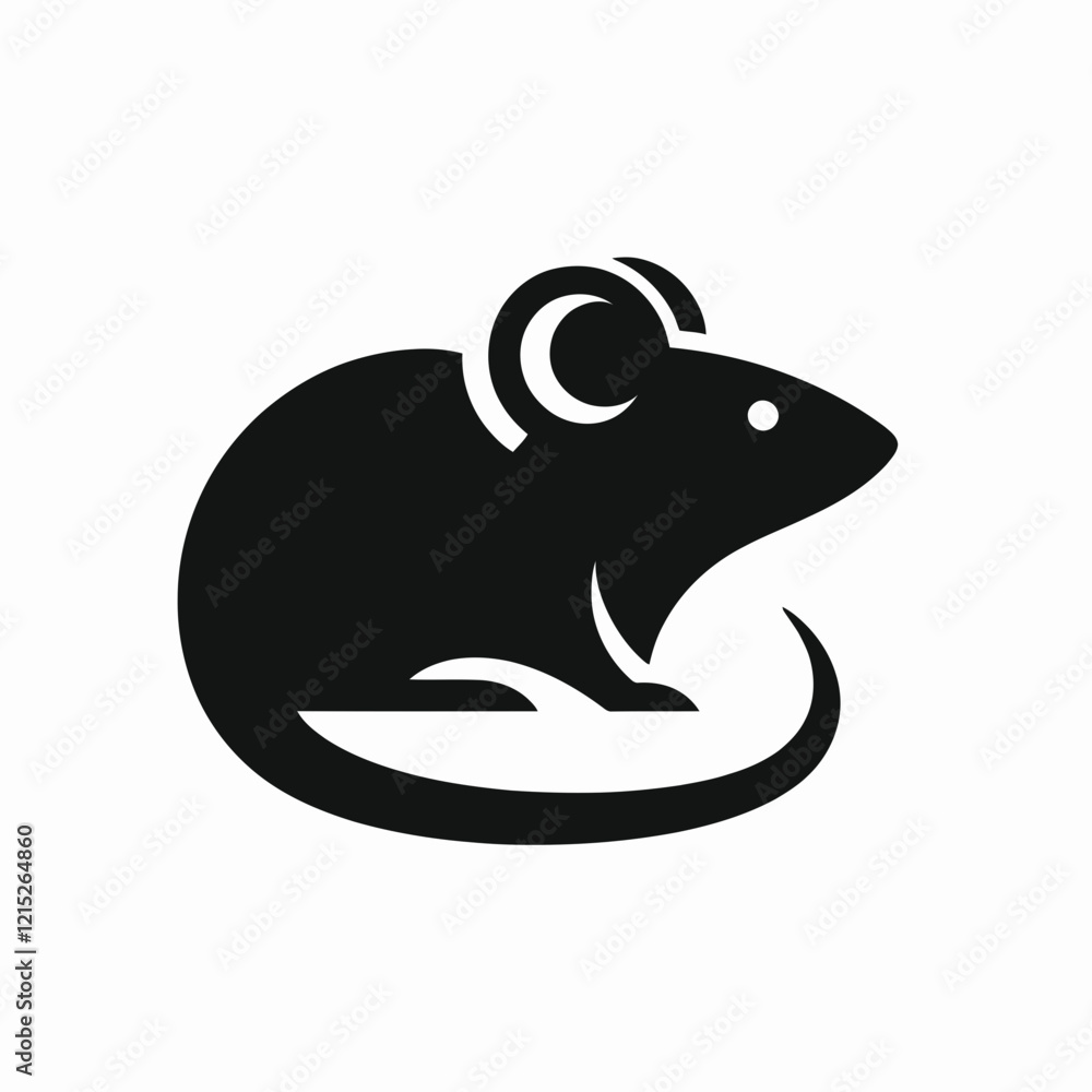 Rat silhouette in black on a white background Rat silhouette in black on a white background