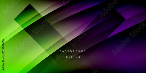 Expressive poster with shadow lines. Features technology, minimalist, and business themes, bright vibrant color schemes