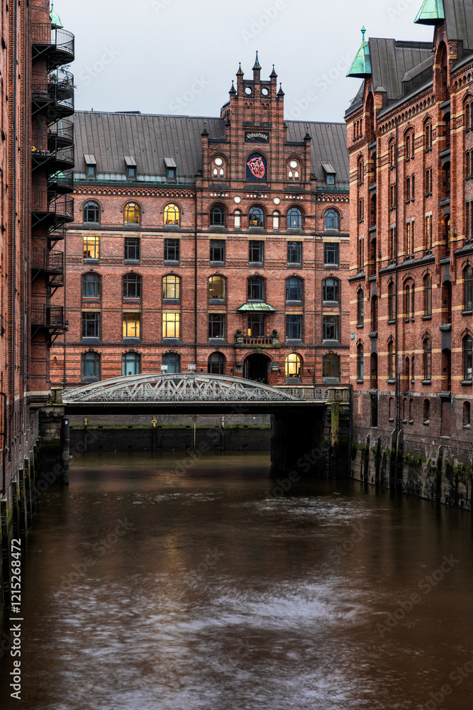Naklejka premium The Unesco World Heritage Speicherstadt in Hamburg, Germany