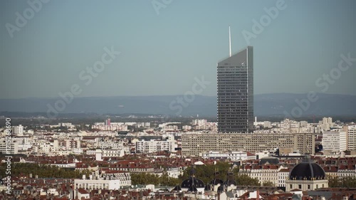 Vue panoramique Lyon depuis Jardin des Curiosités - Tour Incity photo