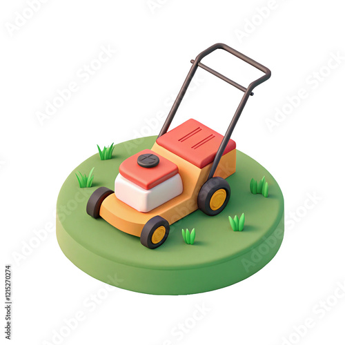 lawn mower 3D illustration icon