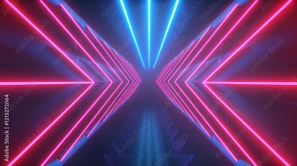 Fototapeta premium Abstract Neon Light Tunnel