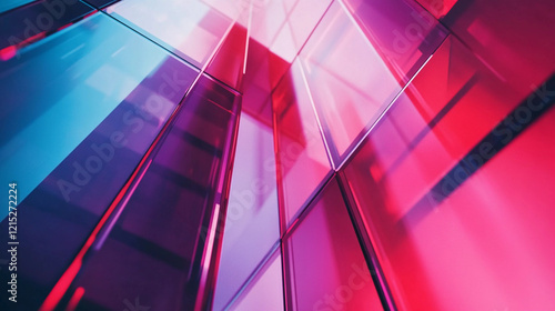 Abstract geometric patterns in vibrant colors highlighting the essence of graphic web UI UX design with modern aesthetics. Generative AI