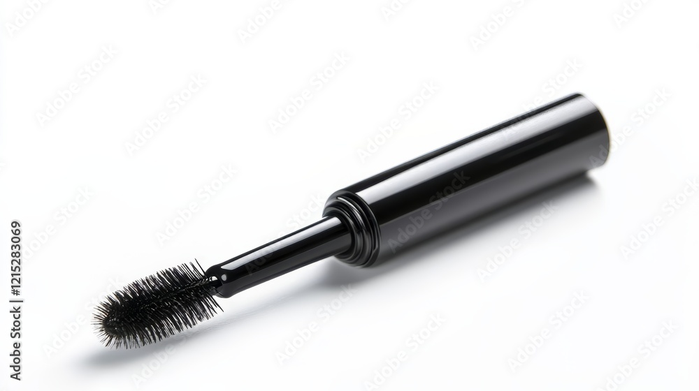 Close-up of Black Mascara Wand and Brush. Beauty and Cosmetic Product Photography Close-up of Black Mascara Wand and Brush. Beauty and Cosmetic Product Photography