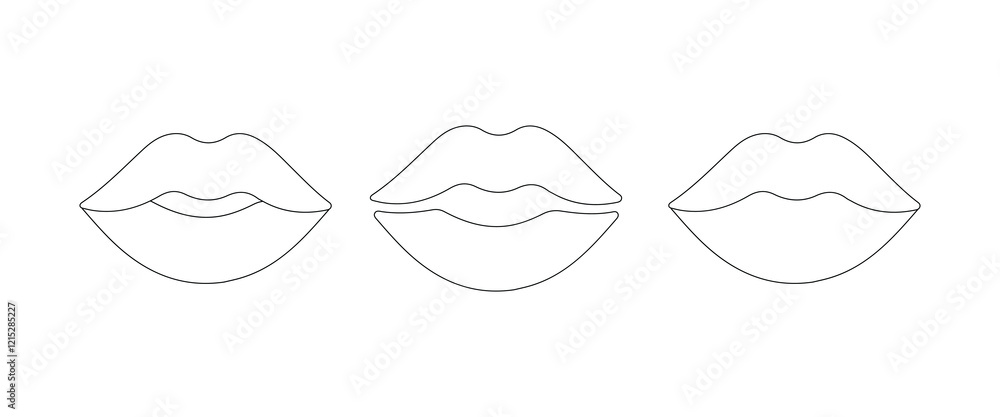 Lips Icon vector simple design. Lips symbol isolated Vector illustration. Silhouette lips sign style icon. Lips Black Stroke Line Art sign. vector graphics, editable stroke outline sign, eps 10 Lips Icon vector simple design. Lips symbol isolated Vector illustration. Silhouette lips sign style icon. Lips Black Stroke Line Art sign. vector graphics, editable stroke outline sign, eps 10
