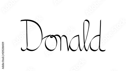 Tableau sur toile Black handwritten male name Donald