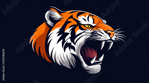 Wallpaper Mural Roaring Tiger Head  Fierce  Wild  Orange  Stripes  Jungle Cat  Predator  Power  Strength Torontodigital.ca