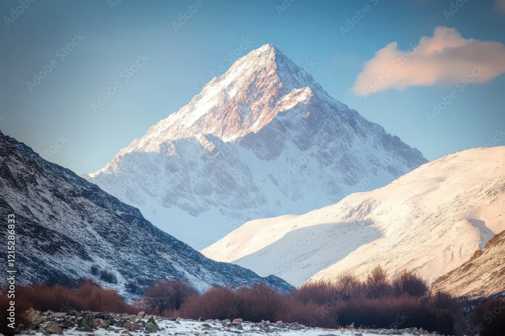 Fototapeta premium Snowy Mountain Range Background