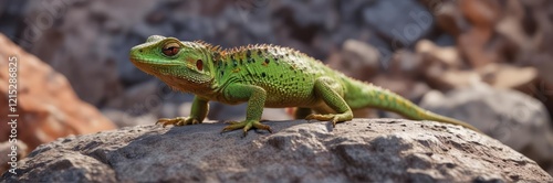 Wallpaper Mural Closeup of little lizard basking on warm rock, anole reptile, reptile in sun near me Torontodigital.ca