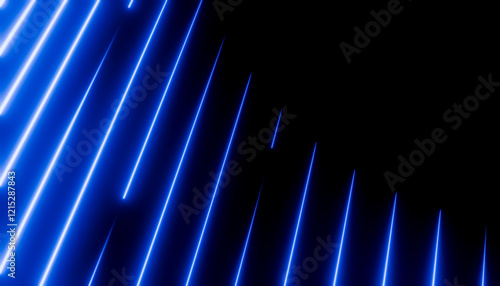 Rendering blue diagonal light pattern with soft glow and contrast
