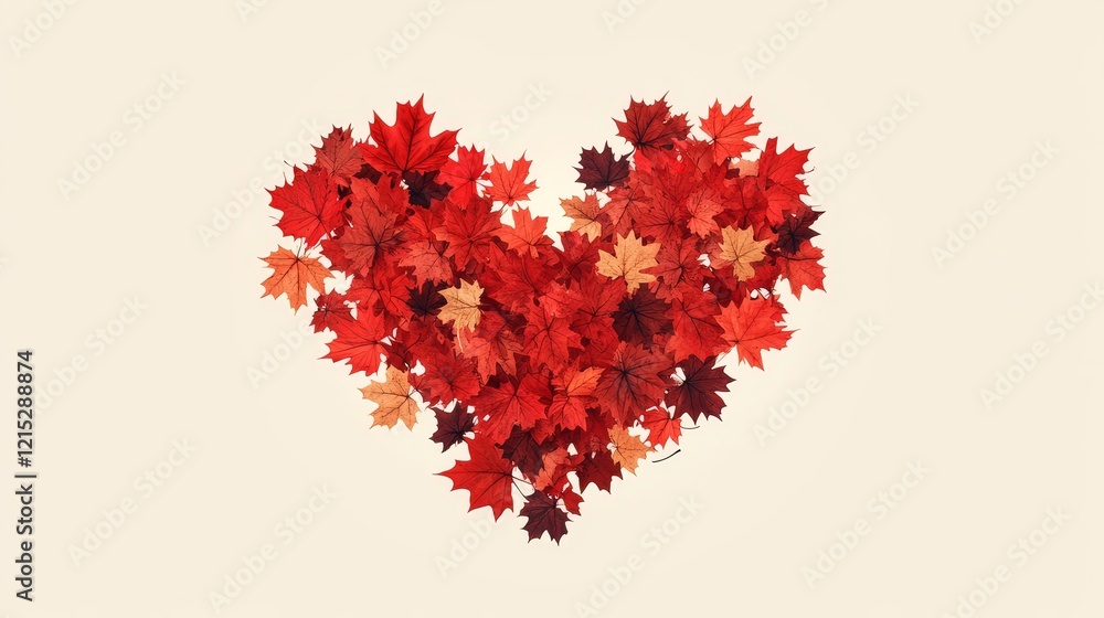 Red Maple Leaf Heart Design - Autumn romance, nature's love, seasonal affection, heart-shaped leaves, fall foliage. Red Maple Leaf Heart Design - Autumn romance, nature's love, seasonal affection, heart-shaped leaves, fall foliage.