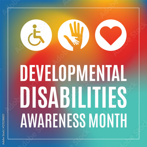 Developmental Disabilities awareness month is observed every year in March, design concept background 