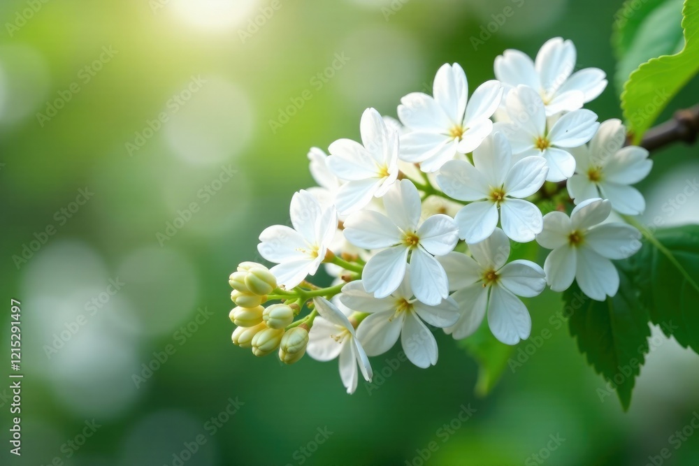 Delicate branches laden with pure white lilac flowers in full bloom, delicate, petals, bloom Delicate branches laden with pure white lilac flowers in full bloom, delicate, petals, bloom