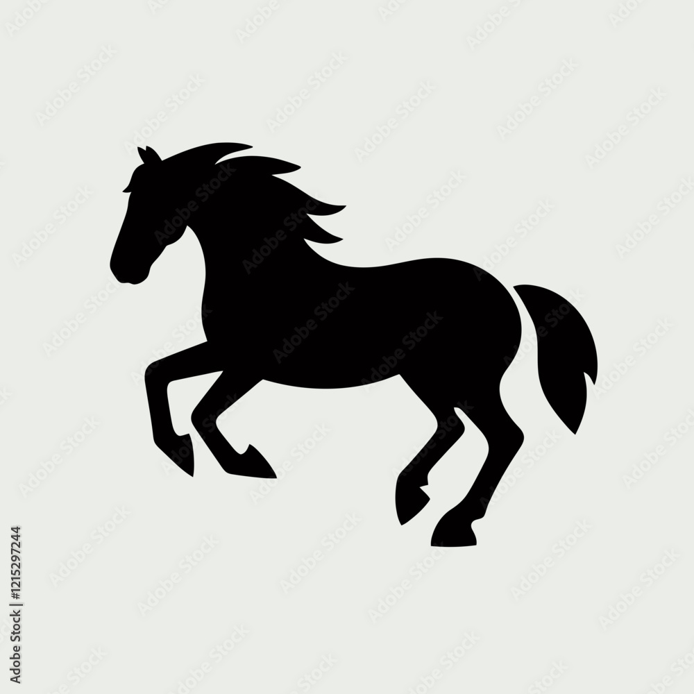 Horse silhouette in black on a white background Horse silhouette in black on a white background
