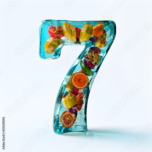 Transparent glass number 