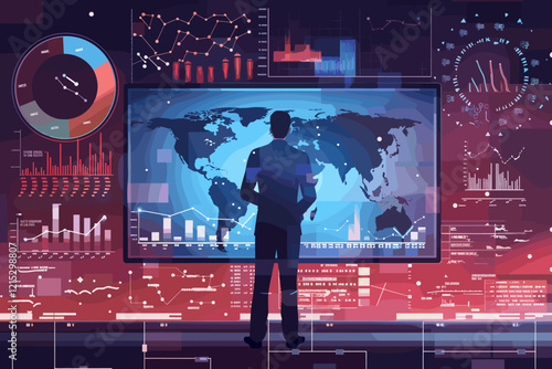 Businessman Analyzing Economic Impact of COVID-19 Pandemic on Global Markets