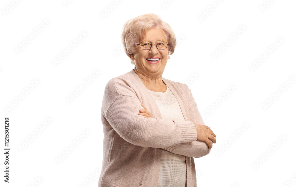 Fotografie Smiling casual elderly woman posing