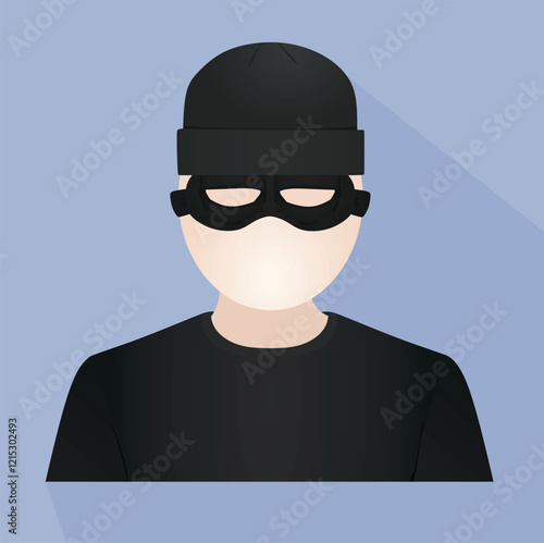 Thief in black icon. vector