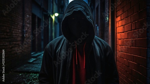 Mysterious figure wearing a hoodie