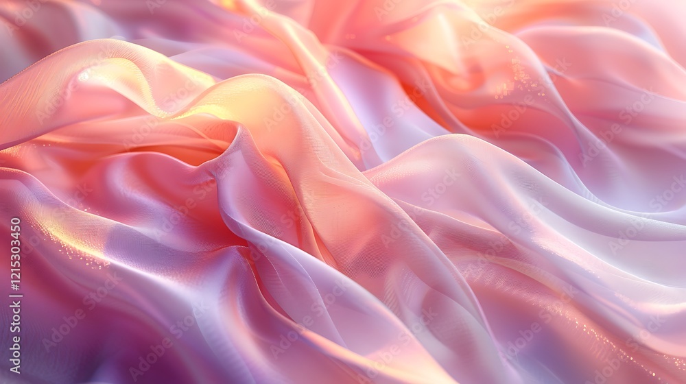 Obraz premium Soft Pink Fabric Draped in Gentle Waves