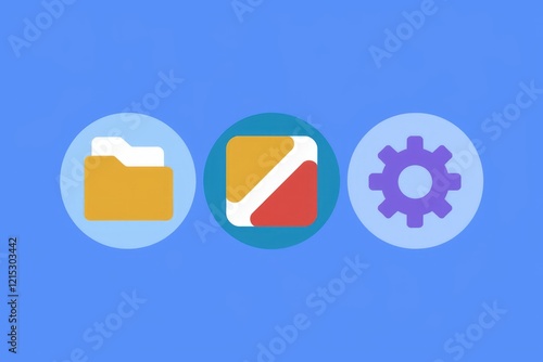 Free Download File management system with folder, settings, and data organization icons. - GFXLoad