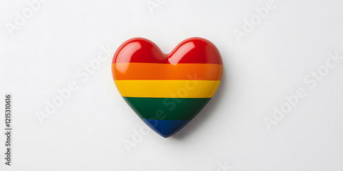 Free Download Rainbow heart symbol on white background.  A vibrant representation of diversity and inclusivity. Perfect for LGBTQ+ awareness campaigns and celebrations. - GFXLoad